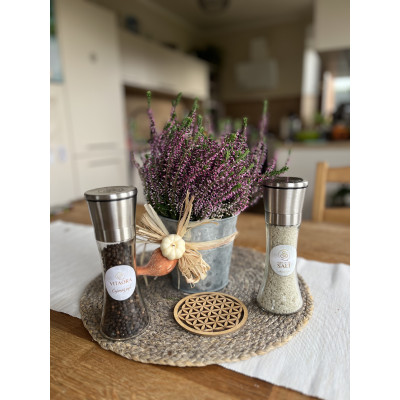 Sada 2 skleněných mlýnků - sůl&pepř